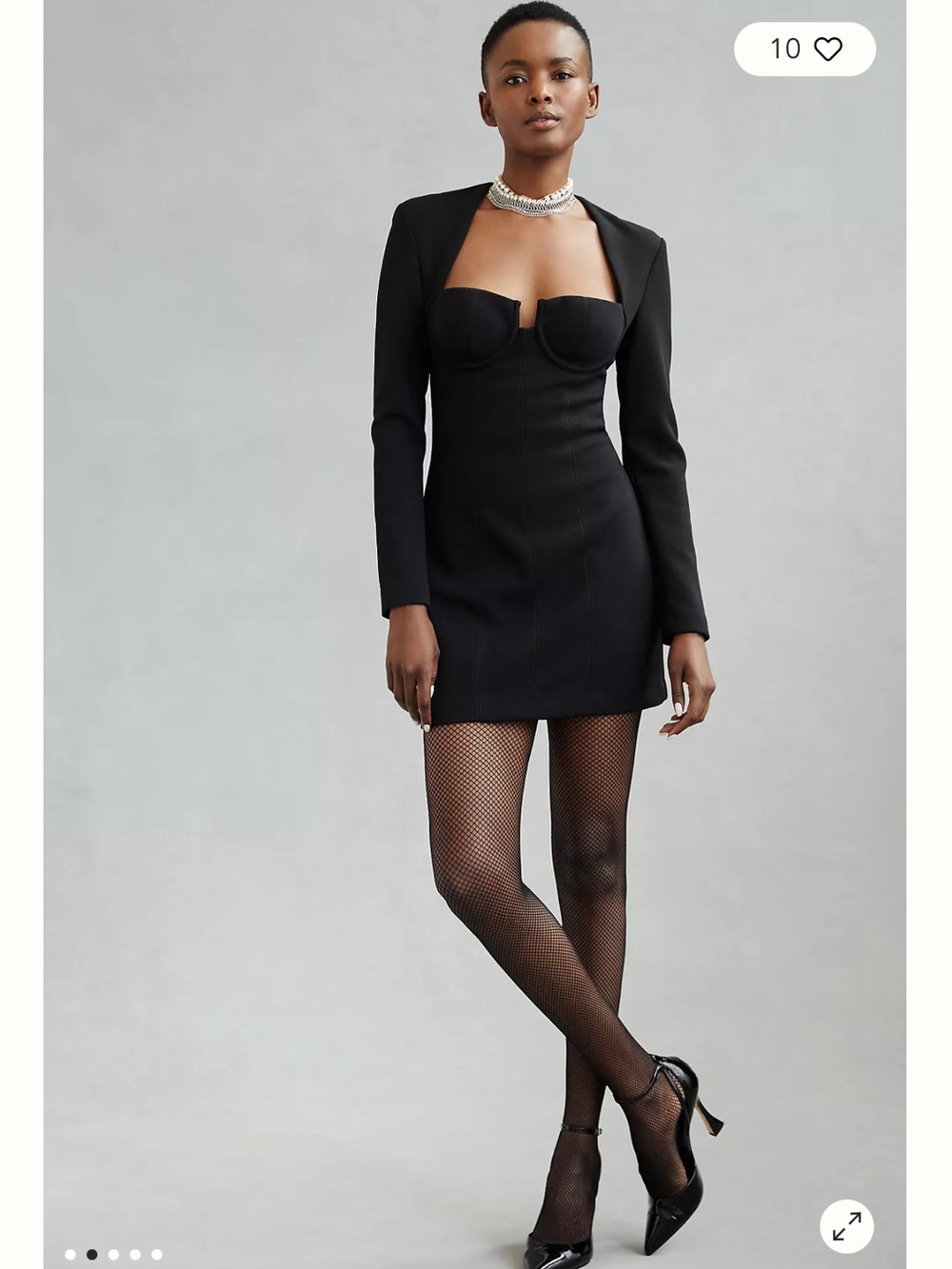 MISHA Paulita Bonded Crepe Mini Dress